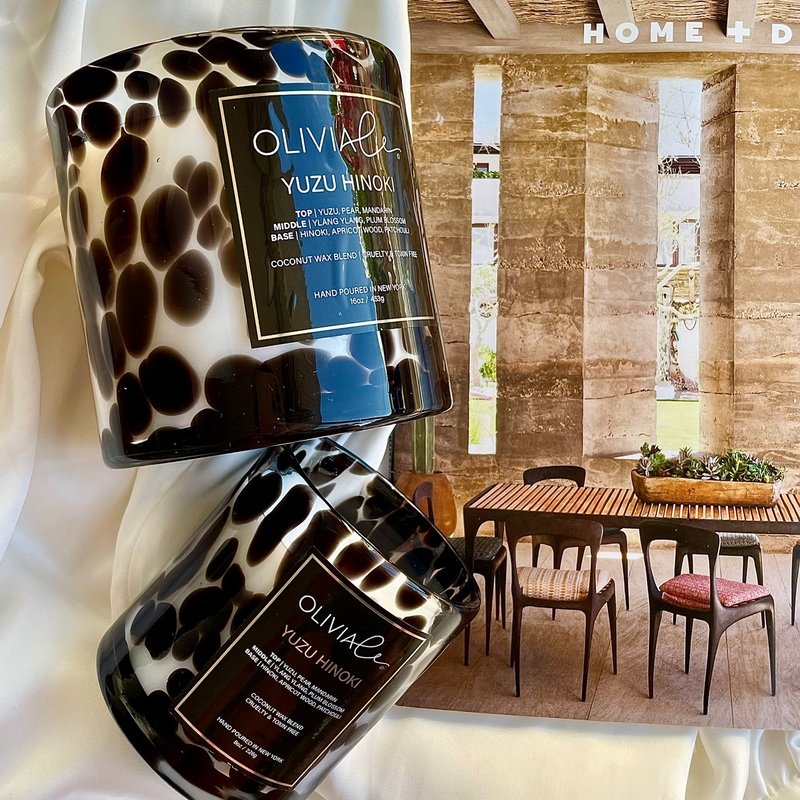 Shop Olivia Le Luxury Scented Non Toxic Candle In Leopard Glass