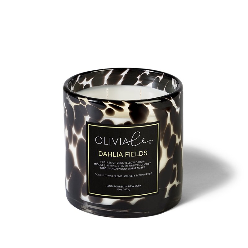 Olivia Le Luxury Scented Non Toxic Candle In Leopard Glass