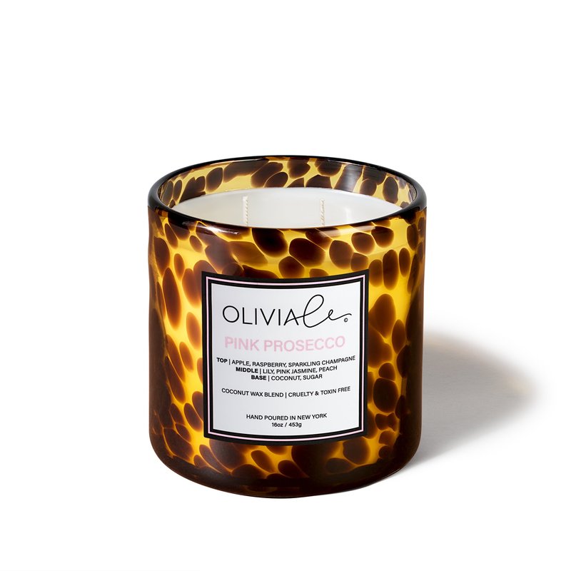 Olivia Le Luxury Scented Non Toxic Candle In Tortoise Glass