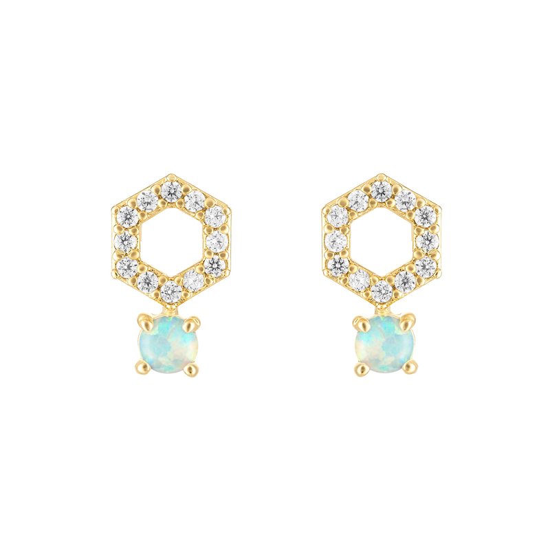 Shop Olivia Le Madison Opal Studs In Gold