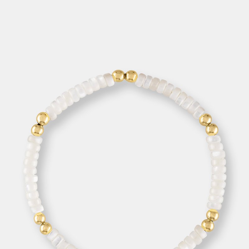 Olivia Le Mini Harper Pearl Bracelet In White