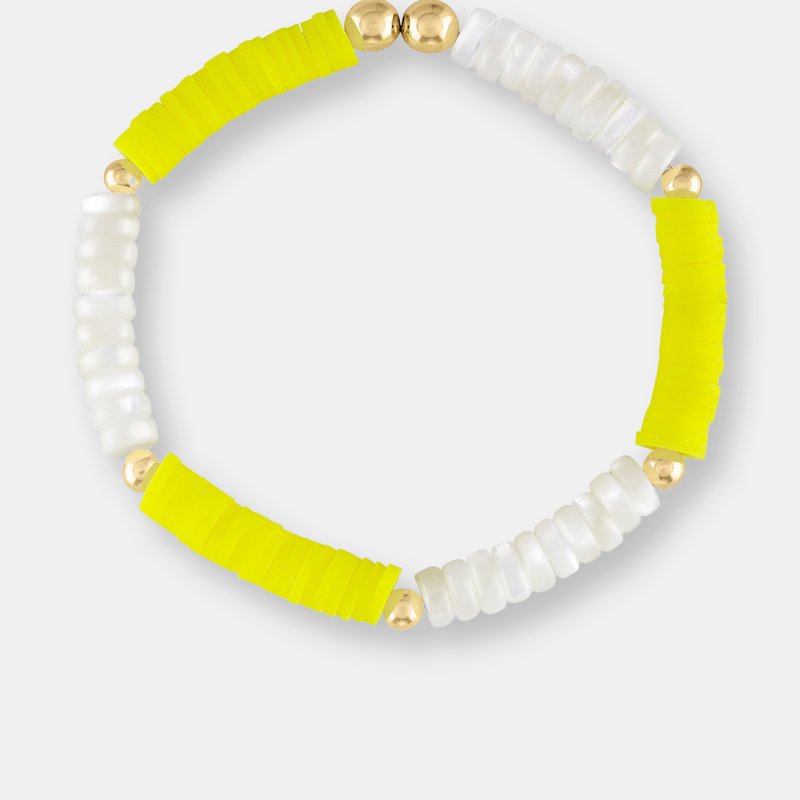Olivia Le Nirvana Pearl Heishi Bracelet In Yellow