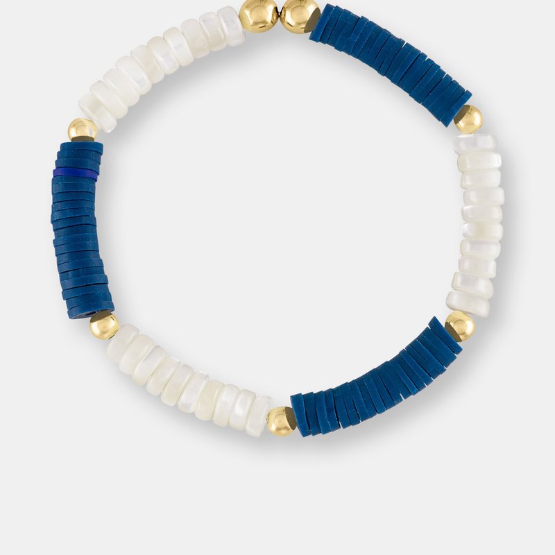 Olivia Le Nirvana Pearl Heishi Bracelet In Blue