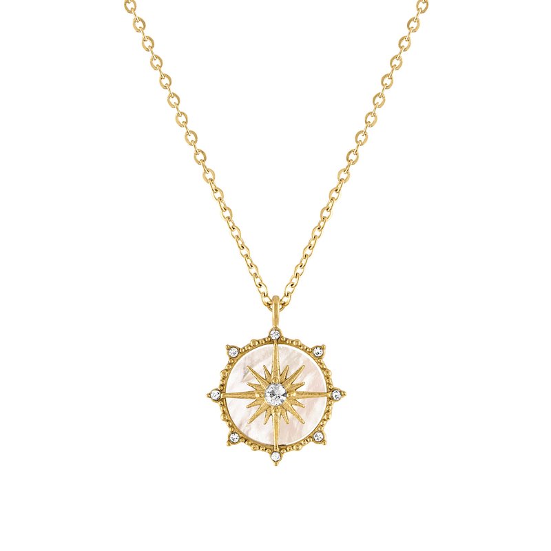 Olivia Le Pearl North Star Pendant Necklace In Gold