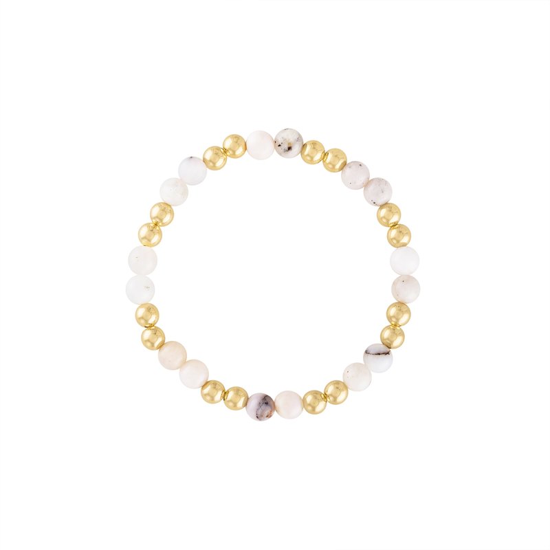 Olivia Le Pink Opal Power Gem Gold Bubble Bracelet