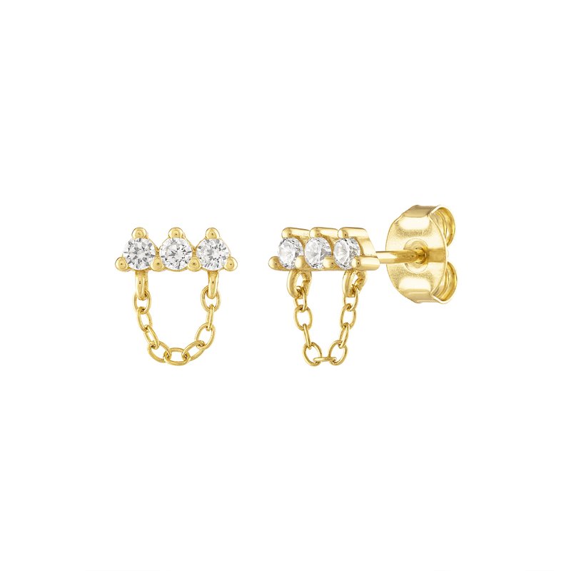 Olivia Le Roxy Chain Stud Earrings In Gold