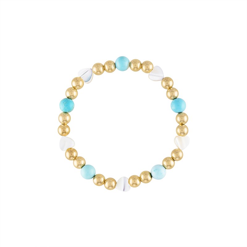 Olivia Le Santorini Dreams Pearl Gold Bracelet In Blue