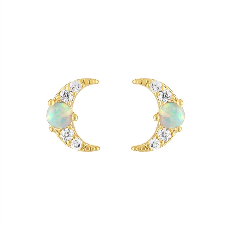 Shop Olivia Le Sky Opal Stud Earring In Gold