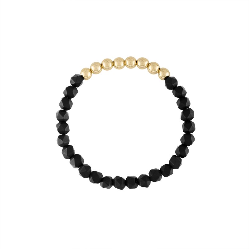 Olivia Le Star Faceted Black Onyx Gold Bracelet