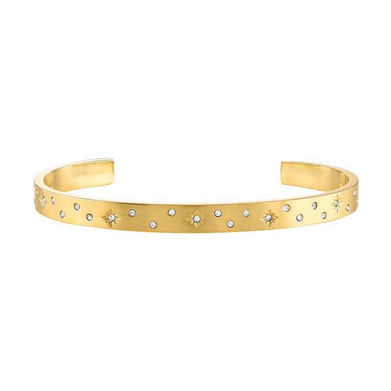 Olivia Le Starburst Pave Cuff Bracelet In Gold