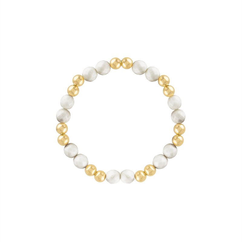 Olivia Le White Bamboo Coral Power Gem Gold Bubble Bracelet