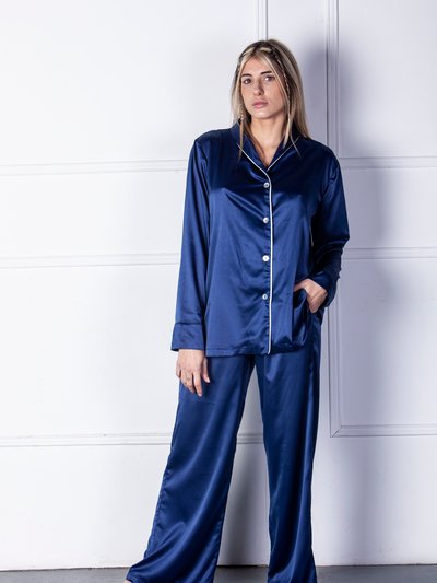 OLYMPIA BLUE Pilar-Long Satin Pajama Set product