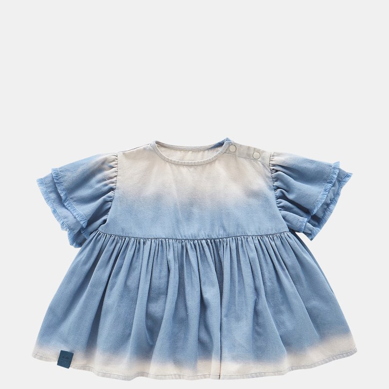 Shop Omamimini Baby Fit & Flare Dress In Blue