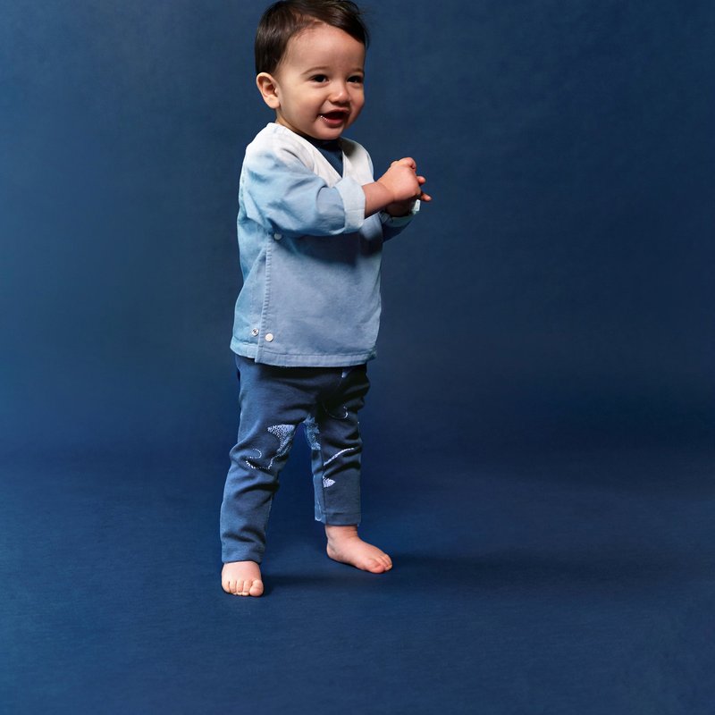 Shop Omamimini Baby Leggings In Blue