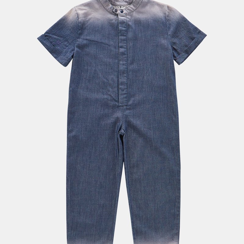 Omamimini Chambray Mechanic Jumpsuit In Blue