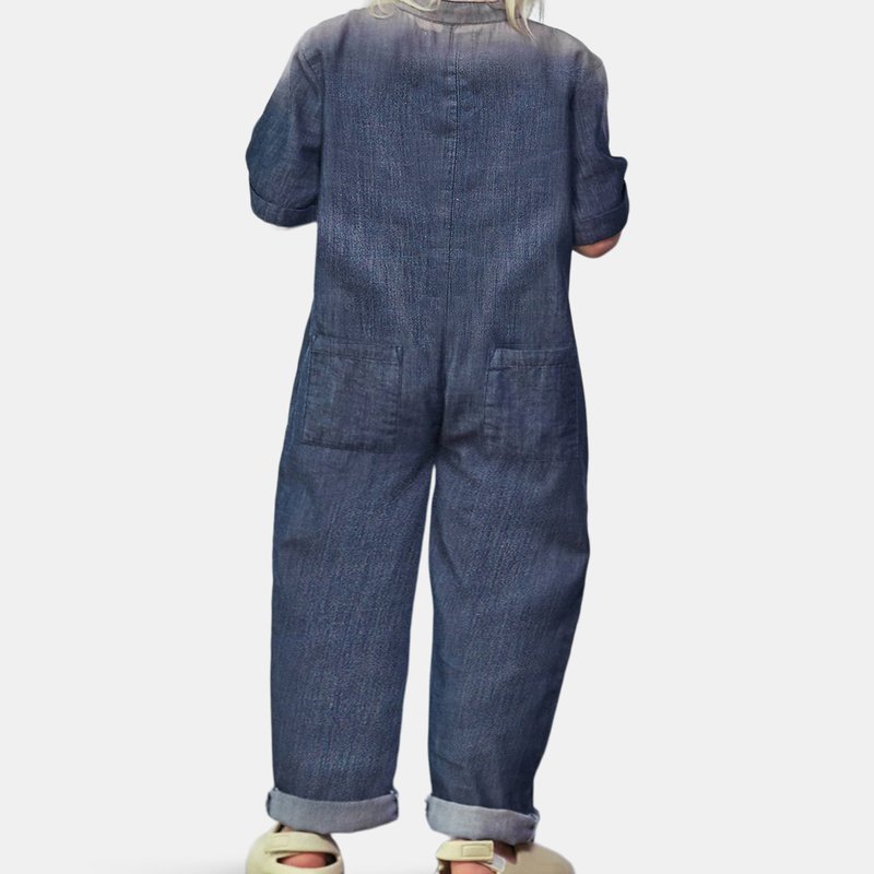 Shop Omamimini Chambray Mechanic Jumpsuit In Blue