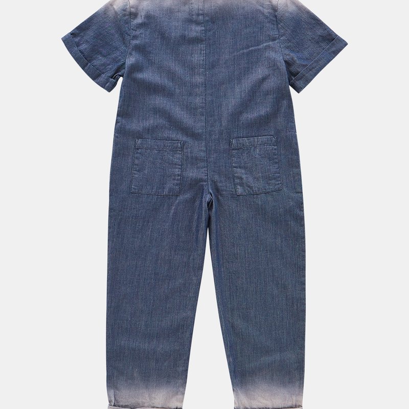 Shop Omamimini Chambray Mechanic Jumpsuit In Blue