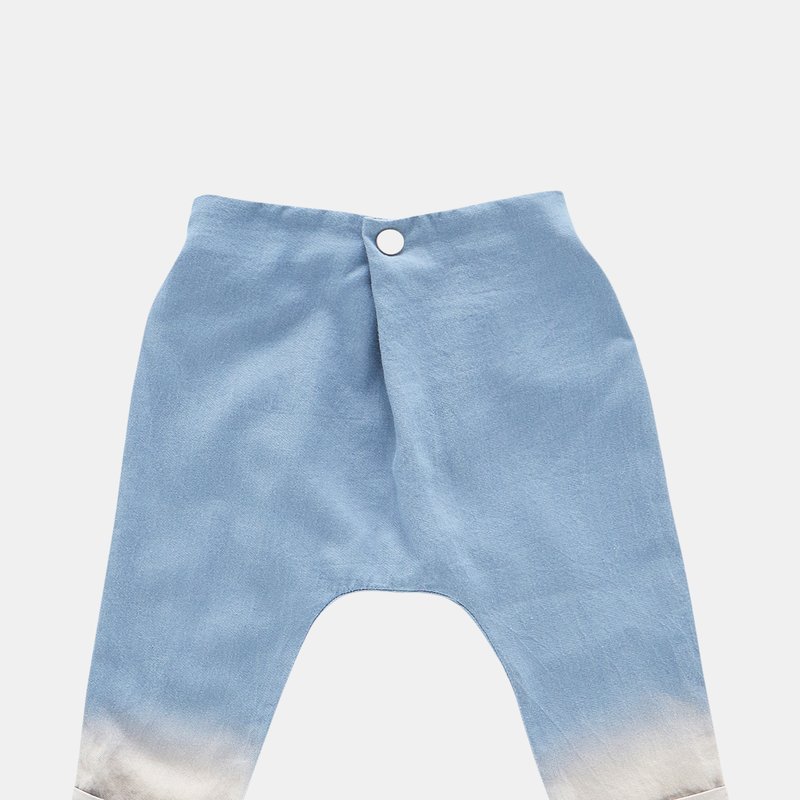 Omamimini Kids'  Denim Baby Joggers With Front Pleat In Blue