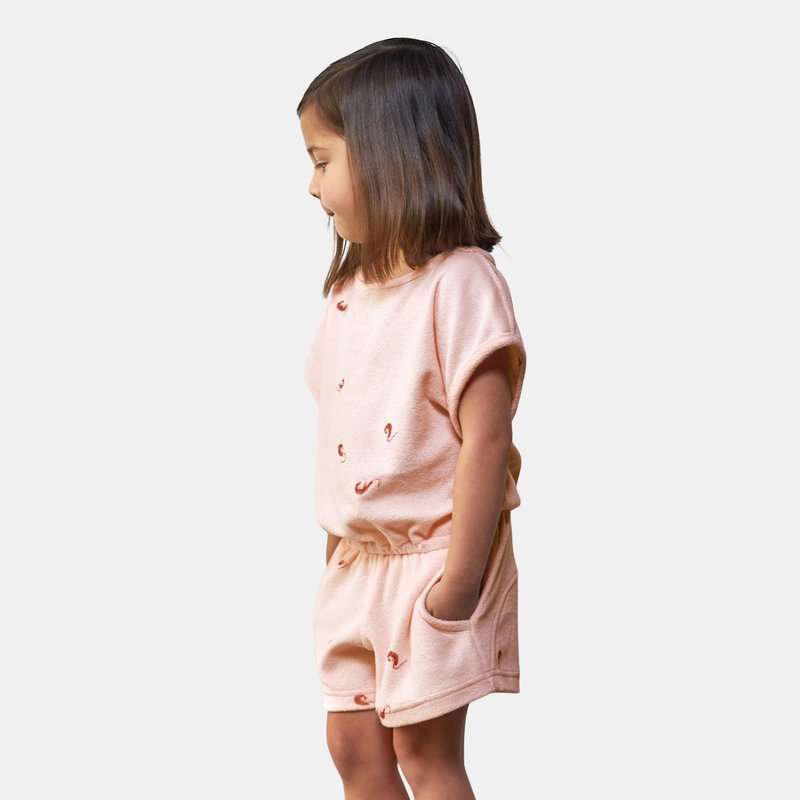 Shop Omamimini Terry Romper In Pink