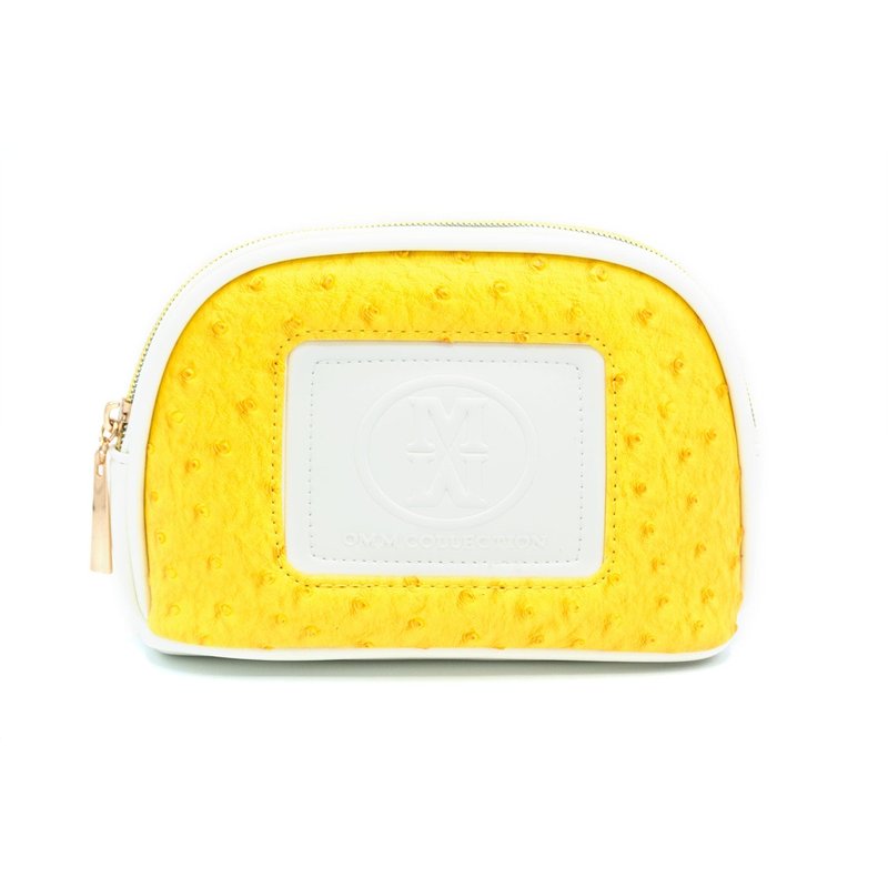 Omm Collection Ostrich Style Small Makeup Case In Yellow