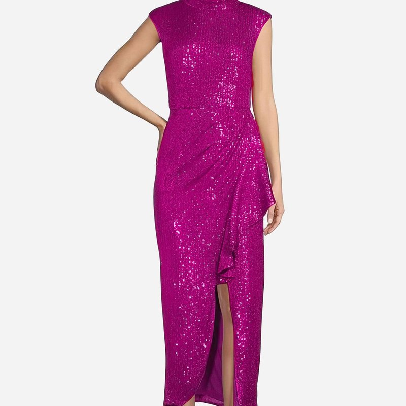 One33 Social The Bardot | Fuchsia Sequin Cocktail Dress In Pink
