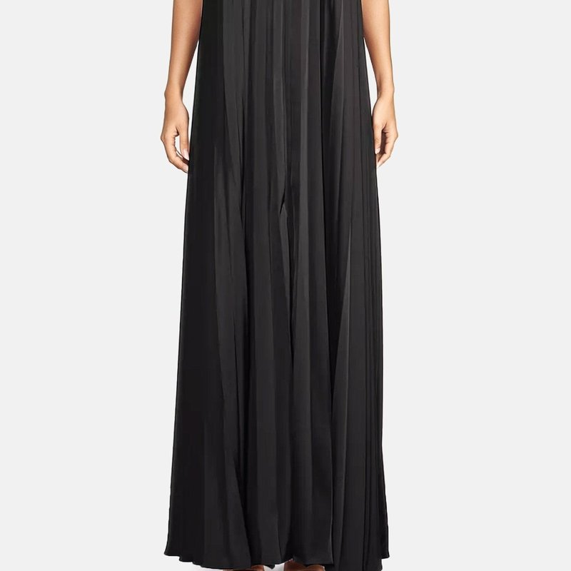 ONE33 SOCIAL THE CAMI | BLACK HIGH NECK PLEATED GOWN
