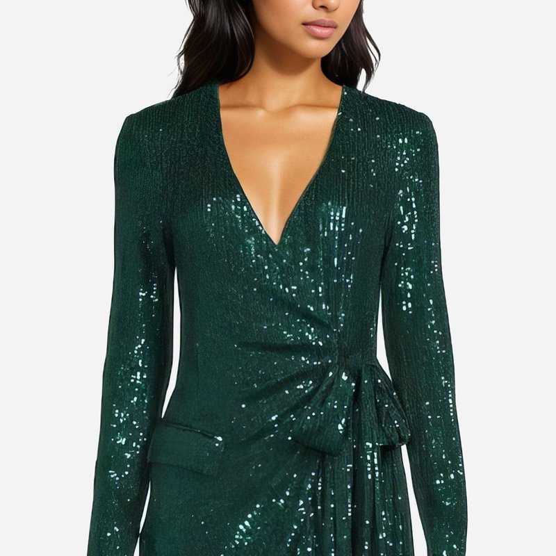 One33 Social The Frankie | Emerald Green Sequin Wrap Jacket