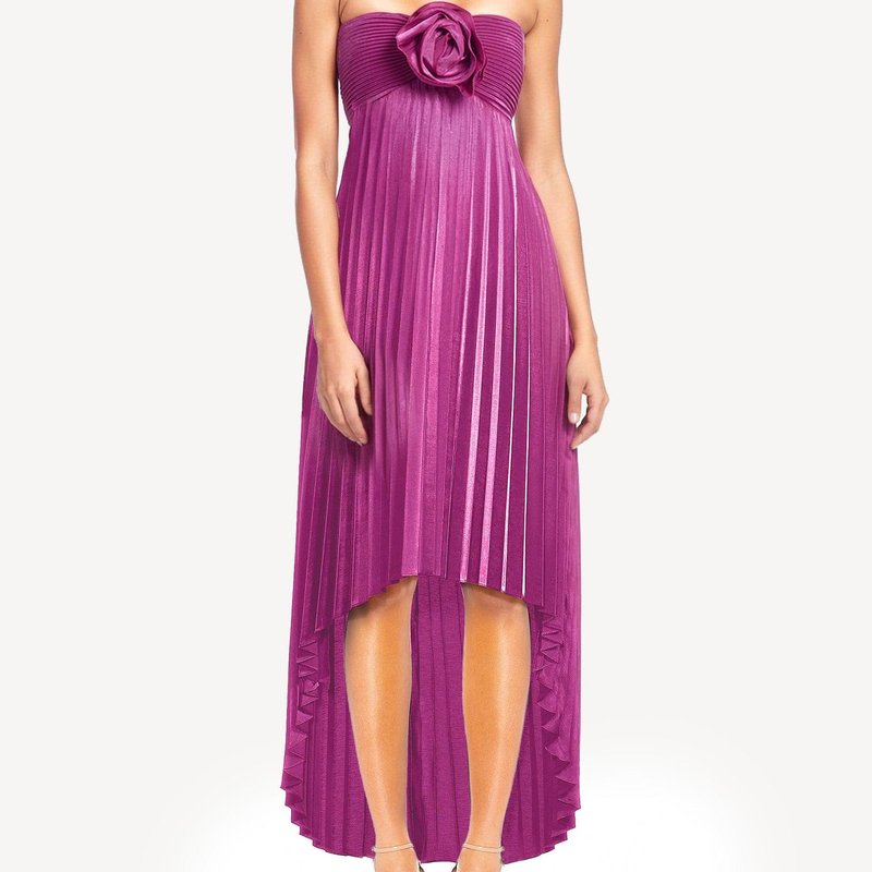 Shop One33 Social The Liliana Fuchsia Strapless High-low Cocktail Dress In Purple