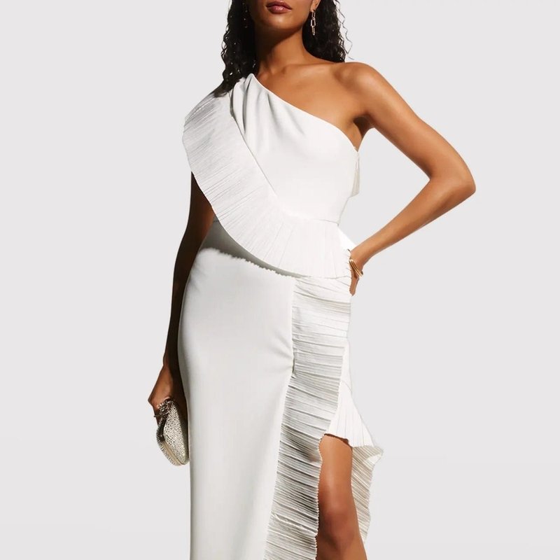 Shop One33 Social The Mercer Pleated Ruffle Gown In White