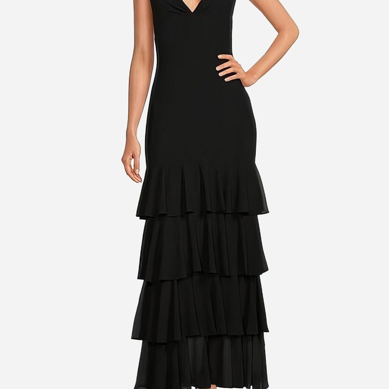 One33 Social The Ramy | Black V-neck Maxi Gown