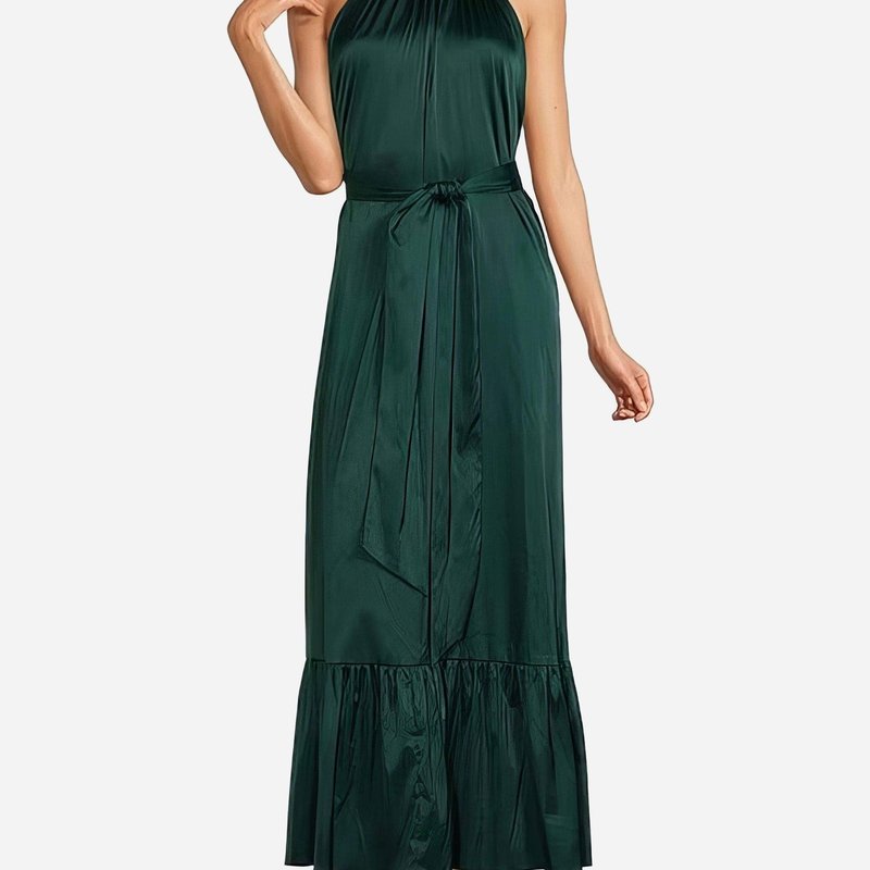 One33 Social The Sherry | Forest Green Satin Maxi Dress