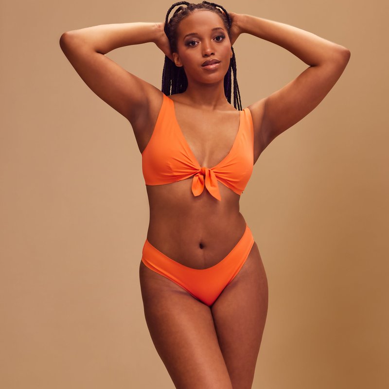Onewith Swim Woodmont Cheeky Bikini Bottom In Orange