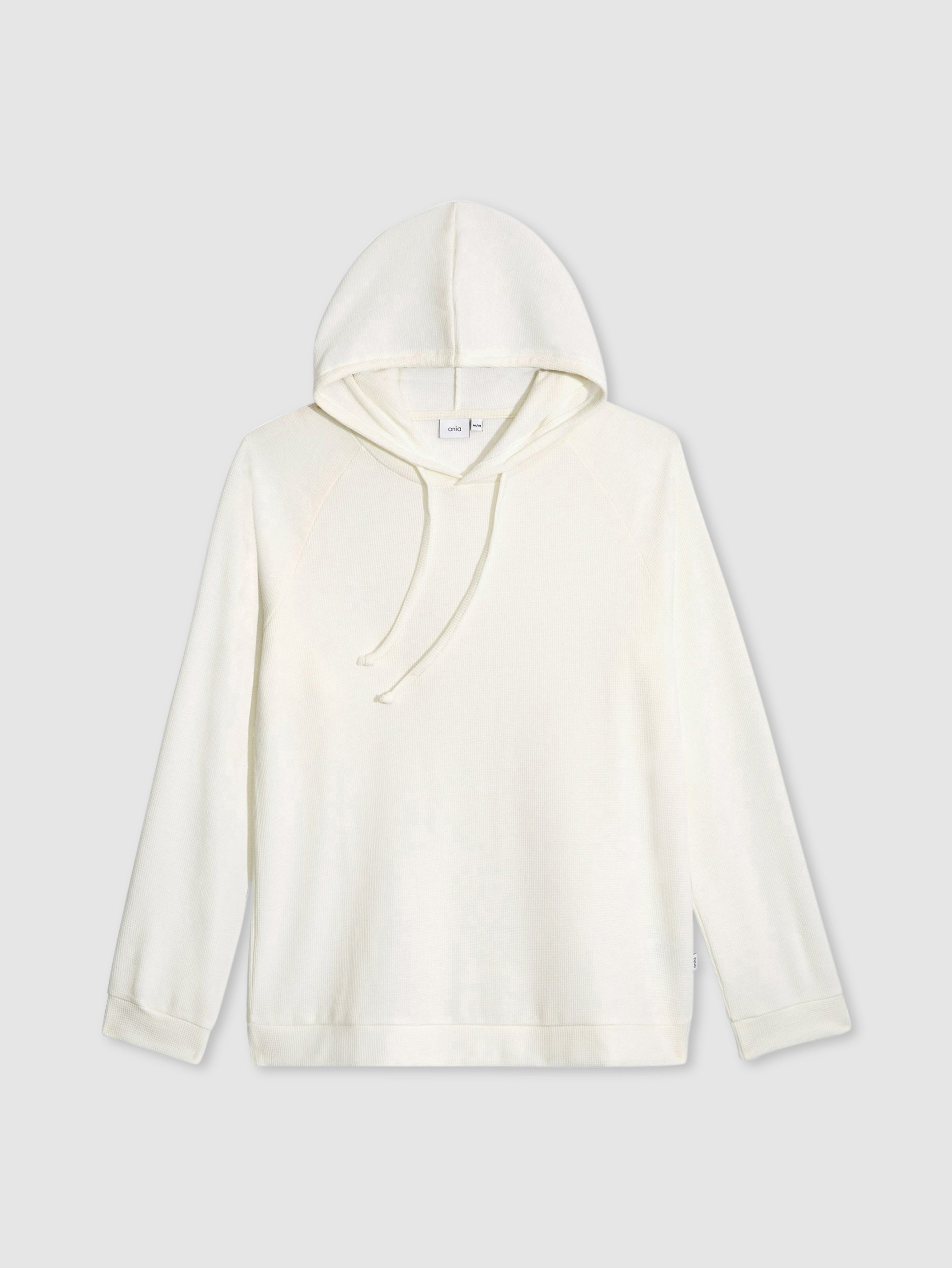 Onia Aaron Waffle Knit Hoodie In White