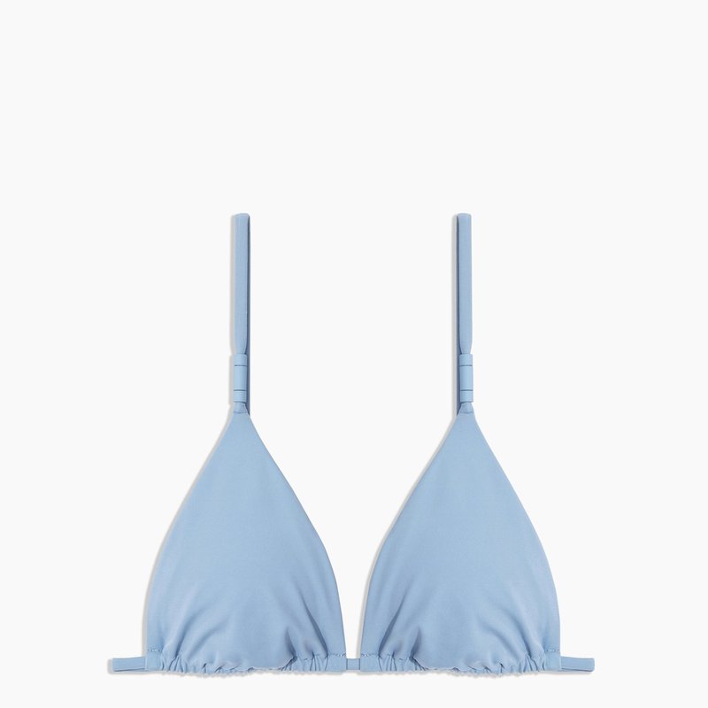 Onia Alexa Bikini Top In Faded Denim