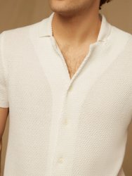 Cotton Textured Camp Shirt - White