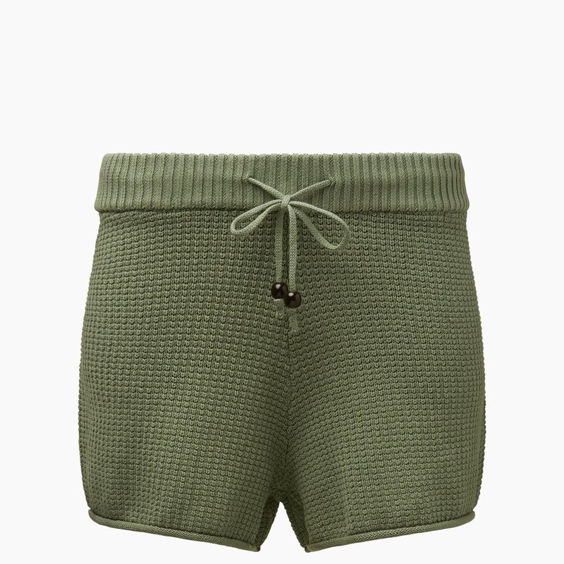 Onia Cotton Waffle Sweater Pull On Short In Green