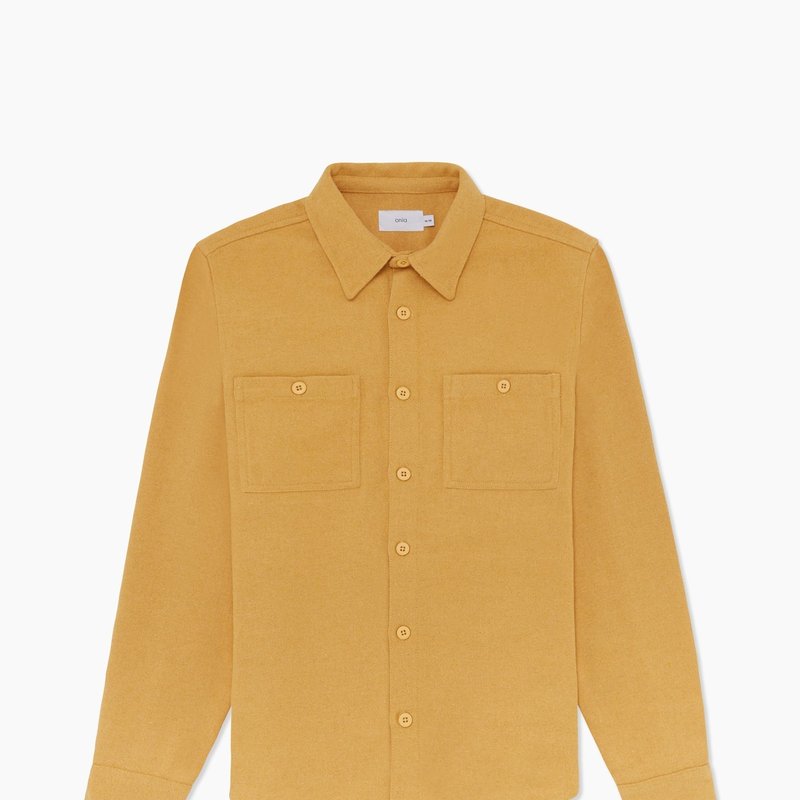 Onia Essential Heavy-weight Wool-blend Overshirt In Yellow