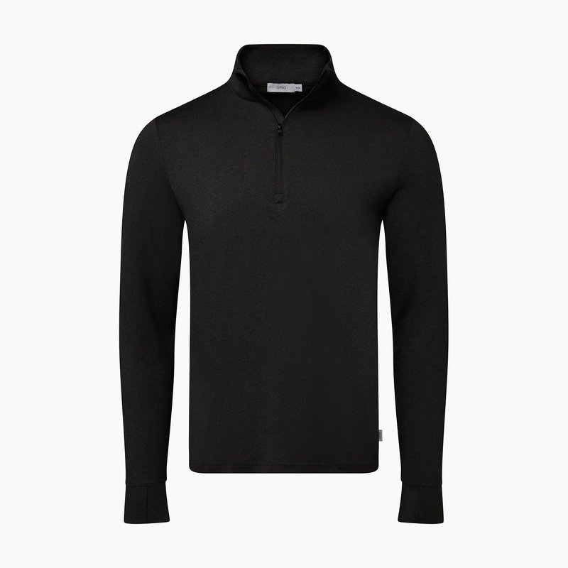 Onia Everyday Half Zip Sweatshirt In Black