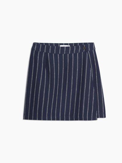 Onia Linen Mini Wrap Skirt - Deep Navy/White Double Pinstripe product