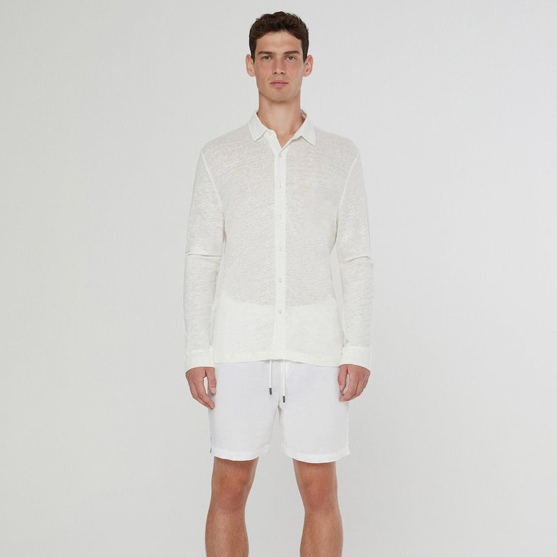 Onia Long Sleeve Dylan Linen Shirt In White