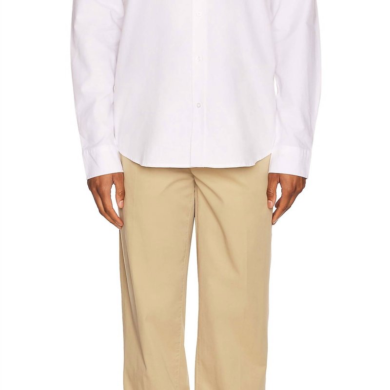 Shop Onia Men Washed Oxford Long Sleeve Shirt In White