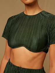 Plisse Underwire Top - Forest Green - Forest Green