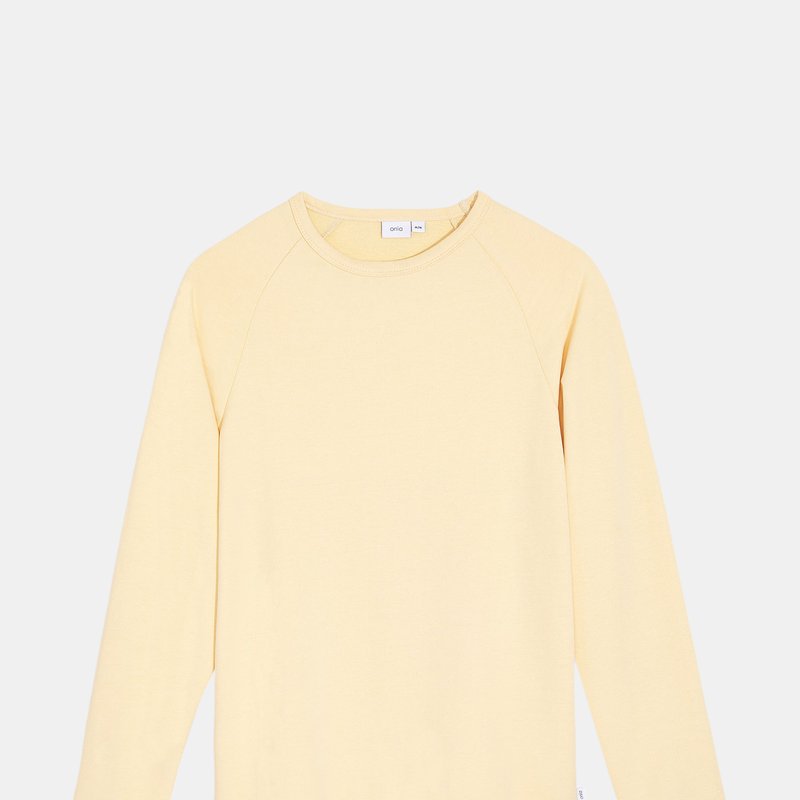 Onia Raglan Terry Fleece Sweatshirt In Yellow Cream