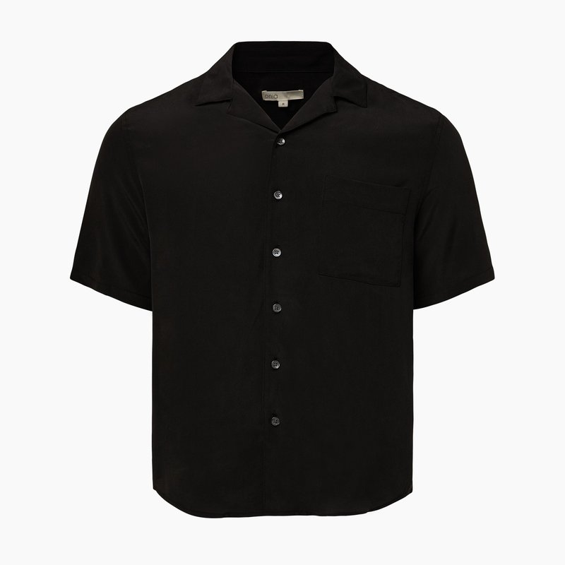 Shop Onia Silk Vacation Shirt In Black
