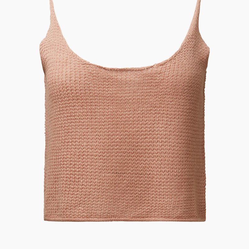 Onia Textured Linen Sweater Scoop Tank In Brown