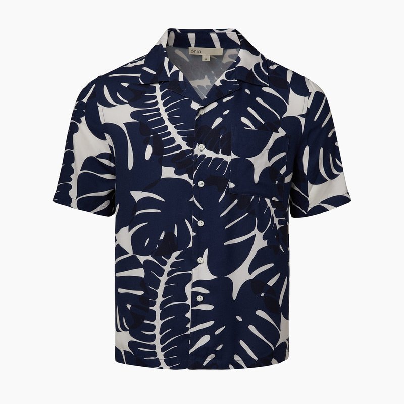Shop Onia Viscose Vacation Shirt In Blue