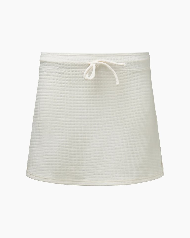 Waffle Mini Swim Skirt - Off White - Off White