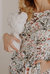 Anais Bateau Neck Dress With Corset Seam Details in Milky White Floral Cotton