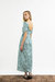 Beatrice Maxi Dress With Sweetheart Neckline / Cottage Blue + Pewter Green Toile Cotton