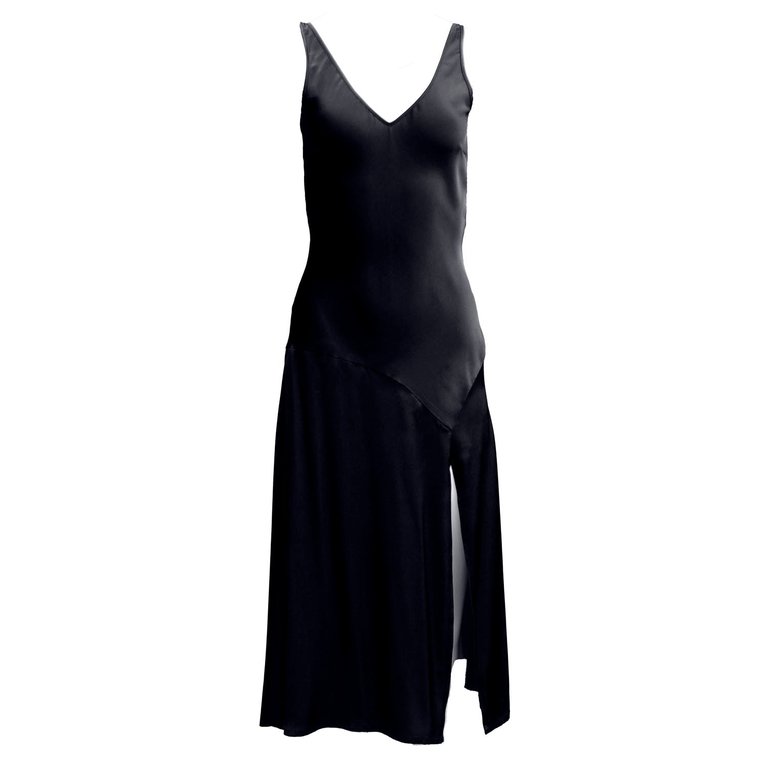 Mae Slip Dress / Black Silk - Black
